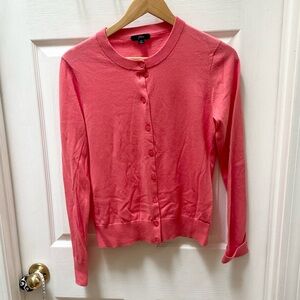 J.Crew Pink Coral Button-Up Cardigan sweater crew cotton m medium